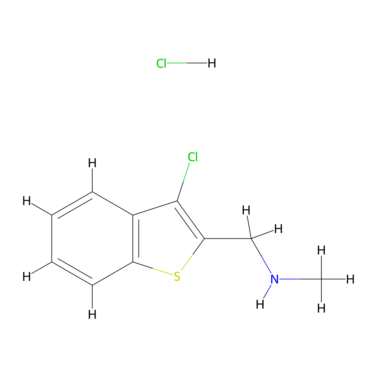 1-(3-Chlorobenzo[b]thiophen-2-yl)-N-methylmethanamine hydrochloride molecular structure, CAS 132740-14-8