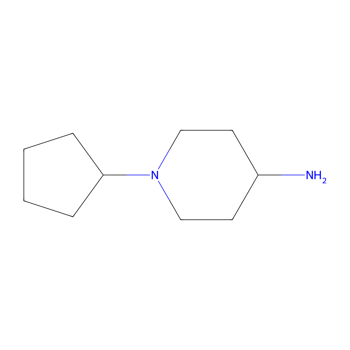 1-Cyclopentylpiperidin-4-amine molecular structure, CAS 132740-50-2