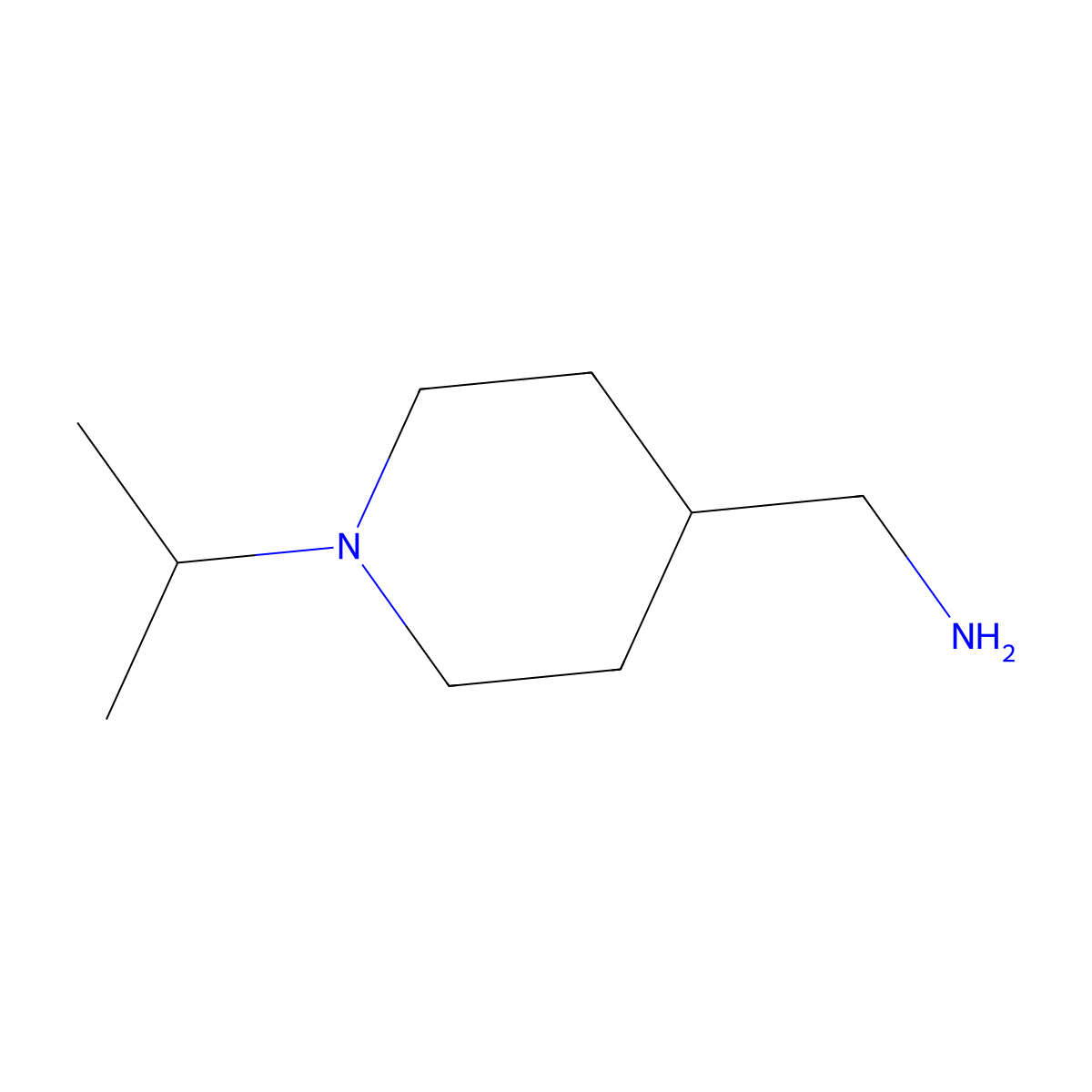 (1-Isopropylpiperidin-4-yl)methanamine molecular structure, CAS 132740-52-4