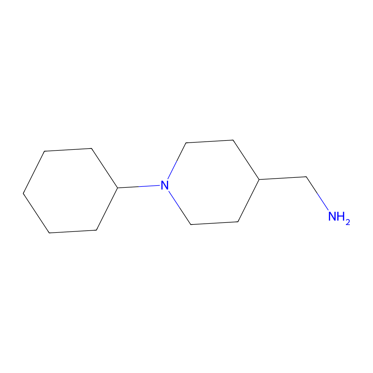 (1-Cyclohexylpiperidin-4-yl)methanamine molecular structure, CAS 132740-53-5