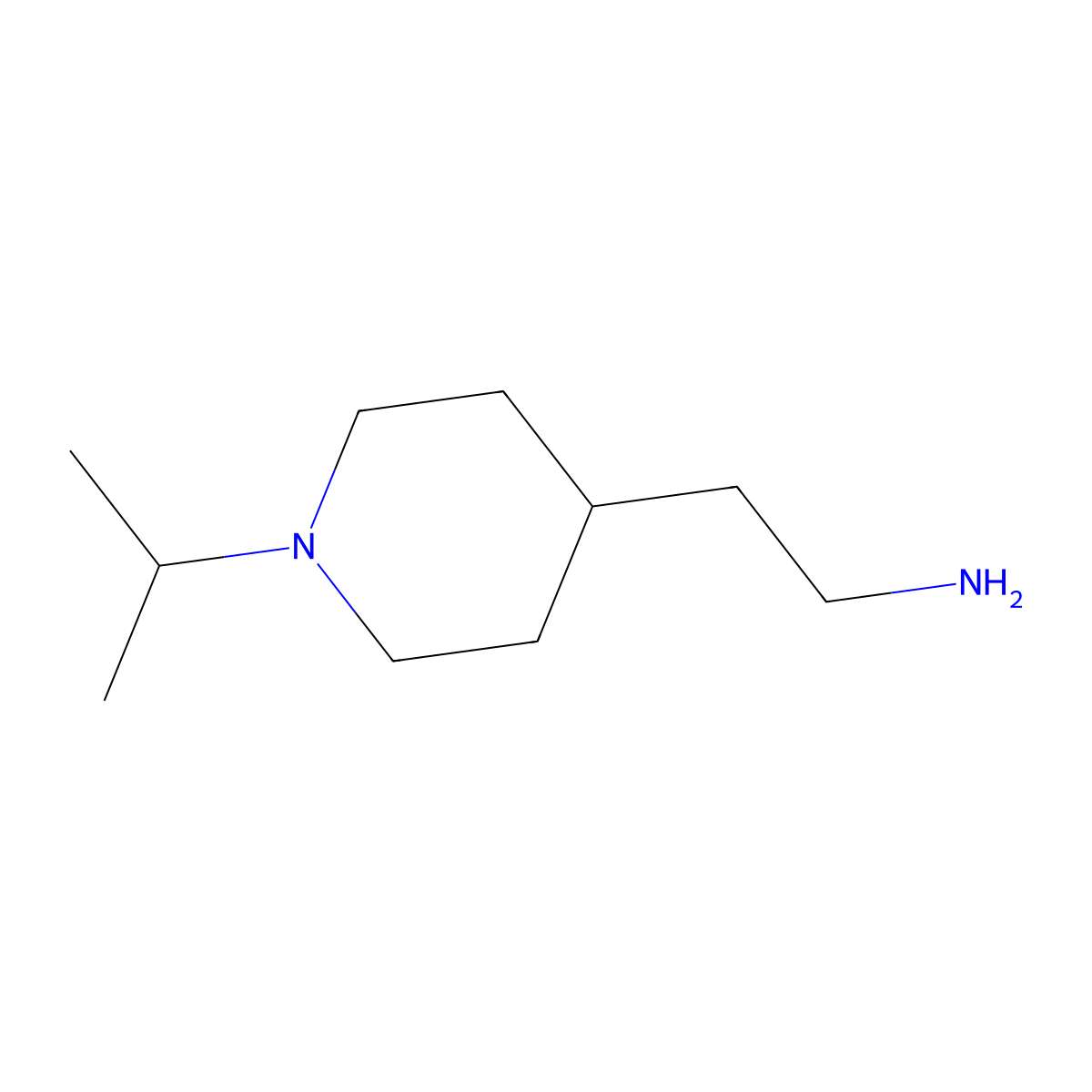 2-[1-(Propan-2-yl)piperidin-4-yl]ethan-1-amine molecular structure, CAS 132740-59-1
