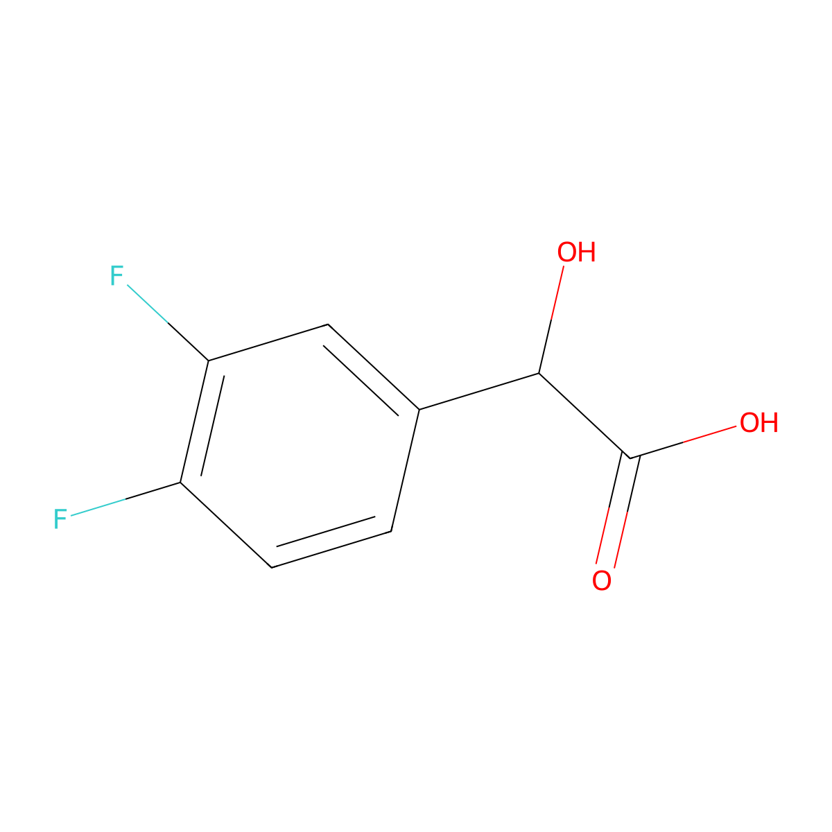 2-(3,4-Difluorophenyl)-2-hydroxyacetic acid molecular structure, CAS 132741-29-8