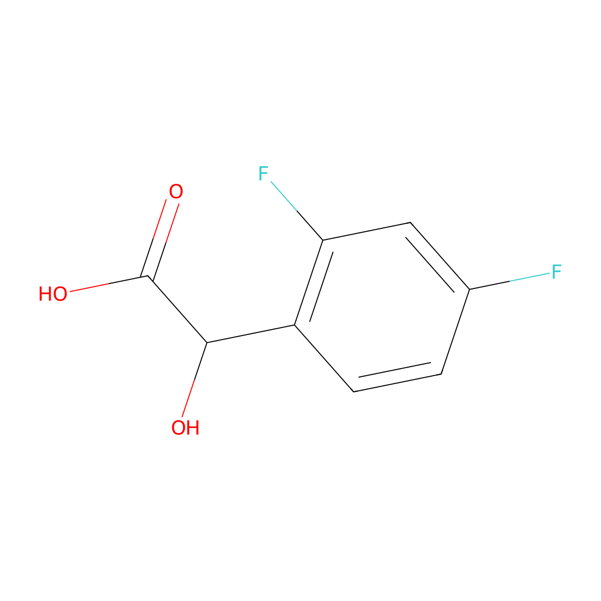 2,4-Difluoromandelic acid molecular structure, CAS 132741-30-1