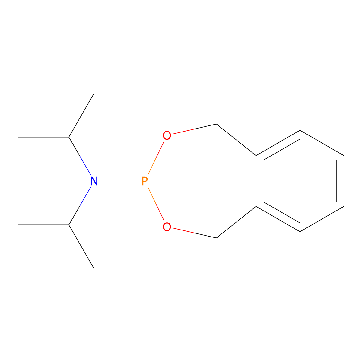 N,N-Diisopropyl-1,5-dihydrobenzo[e][1,3,2]dioxaphosphepin-3-amine molecular structure, CAS 132741-50-5
