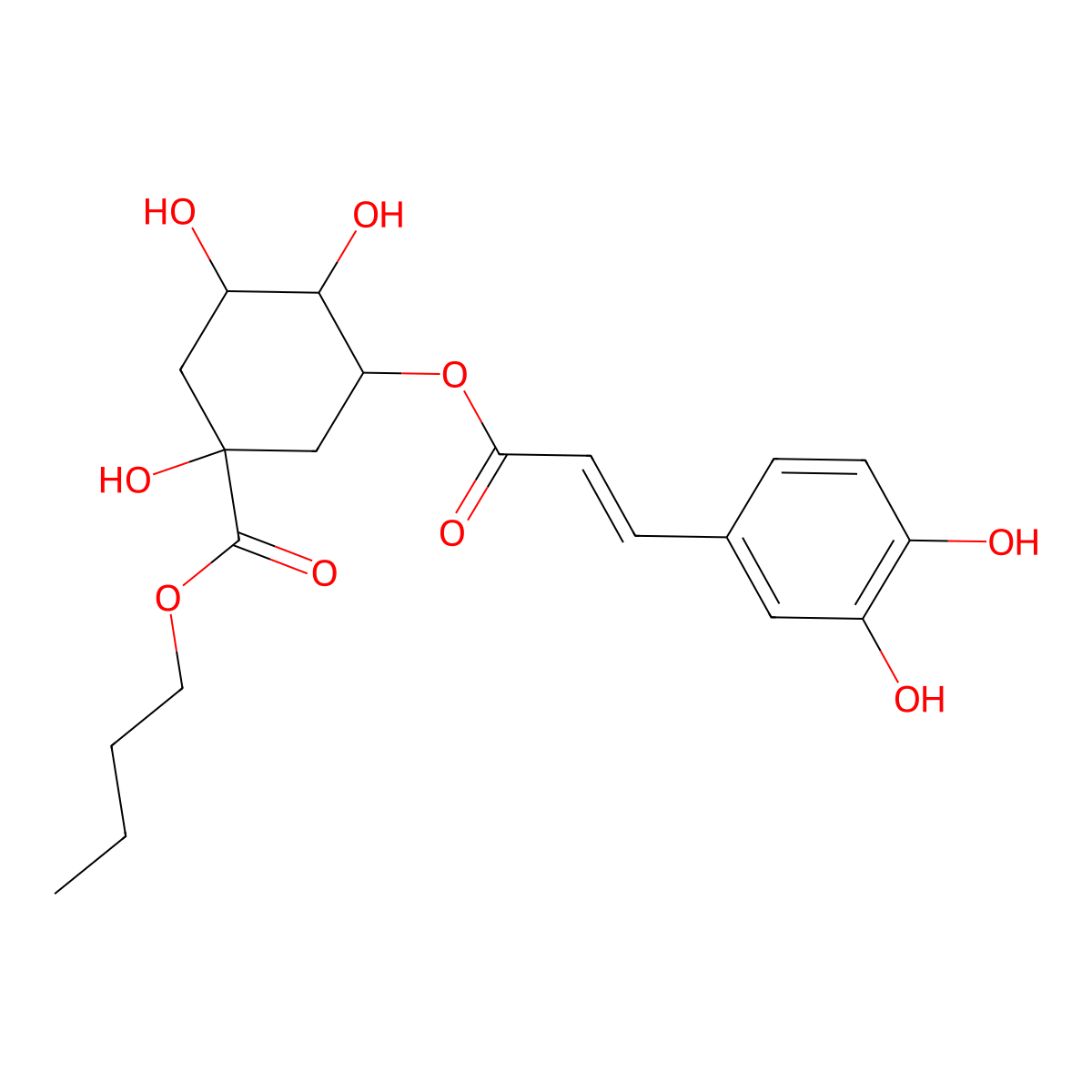 Chlorogenic acid butyl ester molecular structure, CAS 132741-56-1