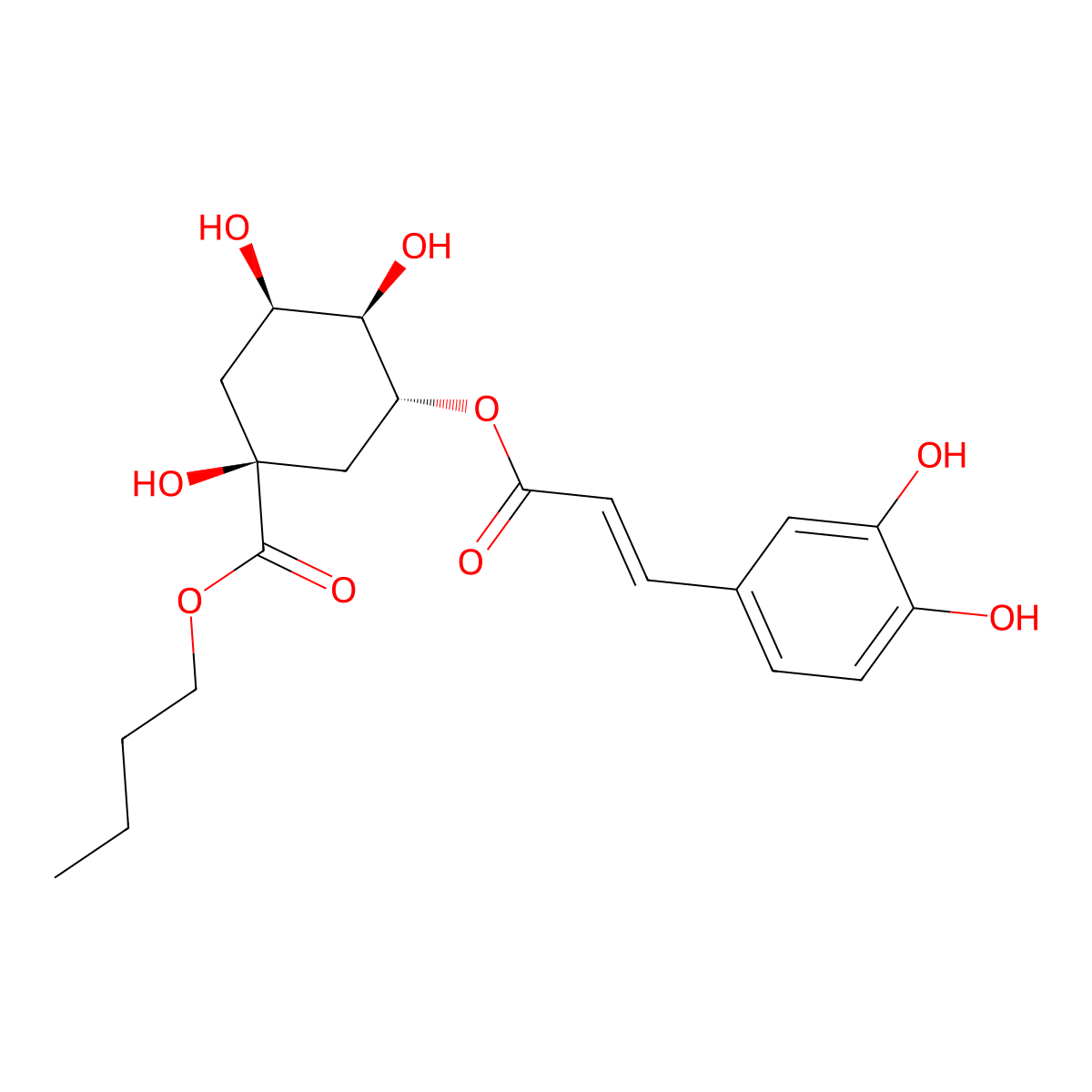 Chlorogenic acid butyl ester molecular structure, CAS 132741-56-1