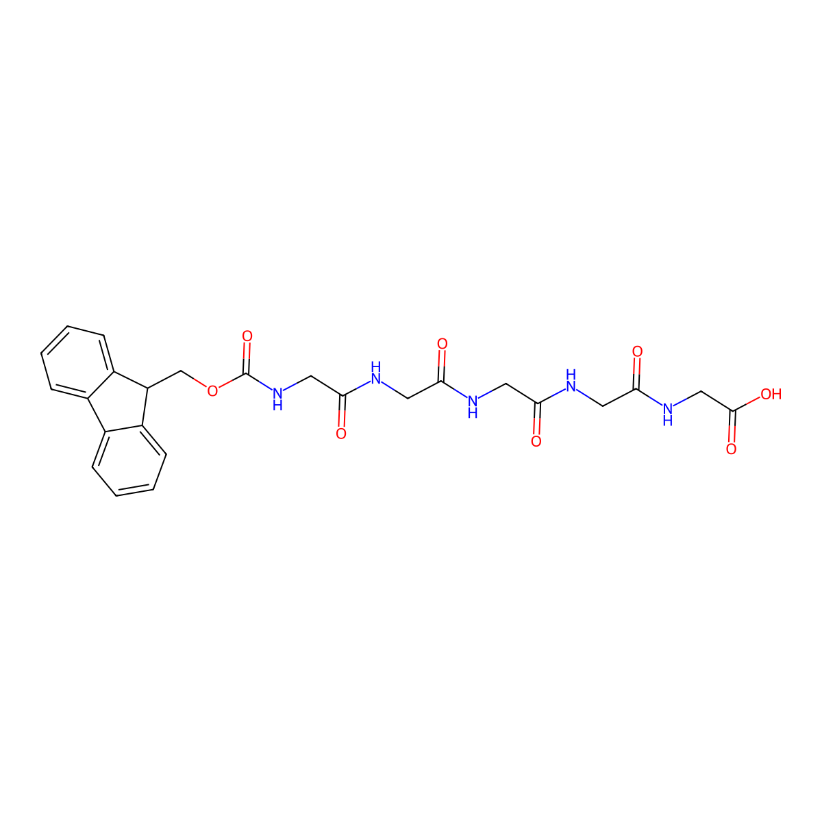 Fmoc-Gly-Gly-Gly-Gly-Gly-OH molecular structure, CAS 132742-00-8