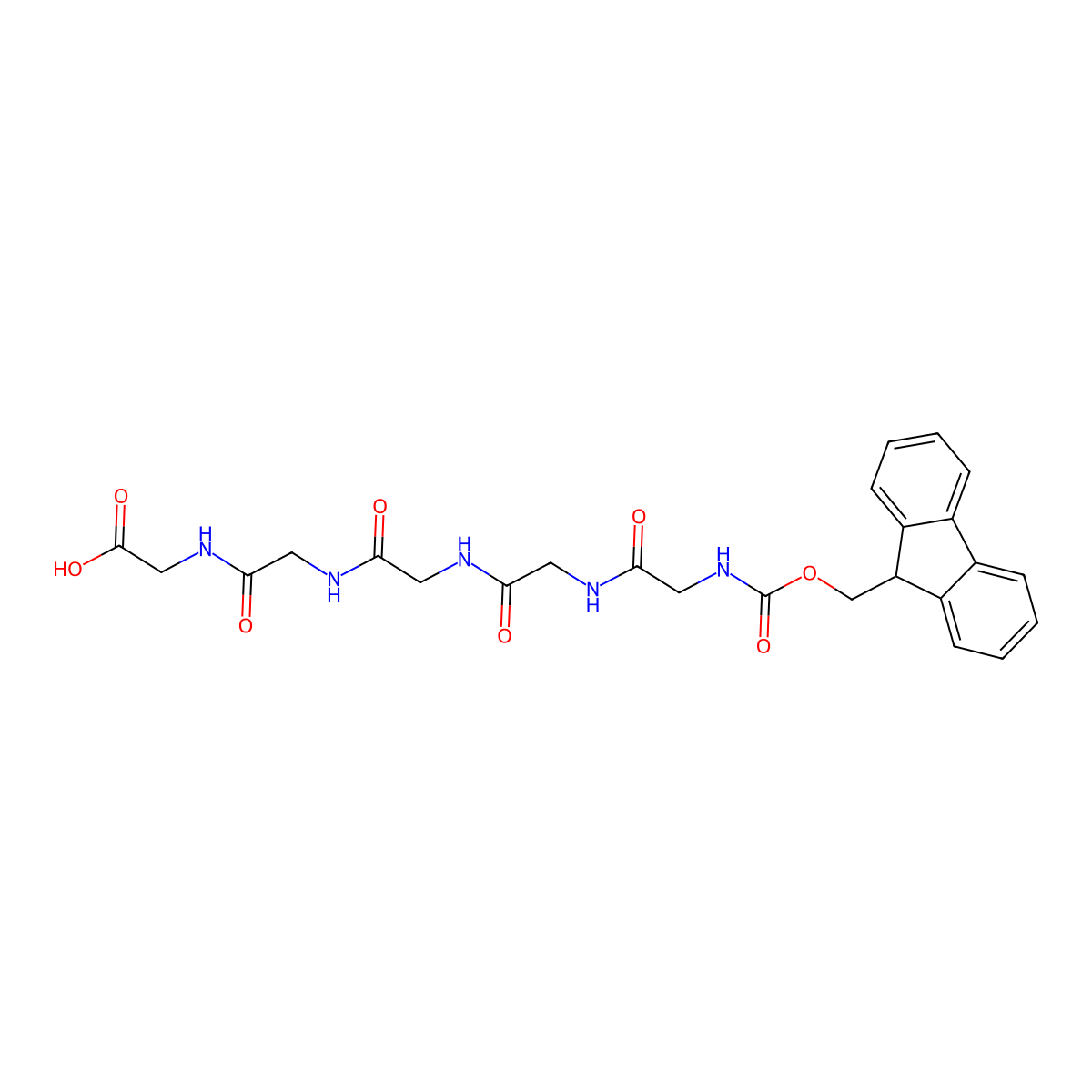Fmoc-Gly-Gly-Gly-Gly-Gly-OH molecular structure, CAS 132742-00-8