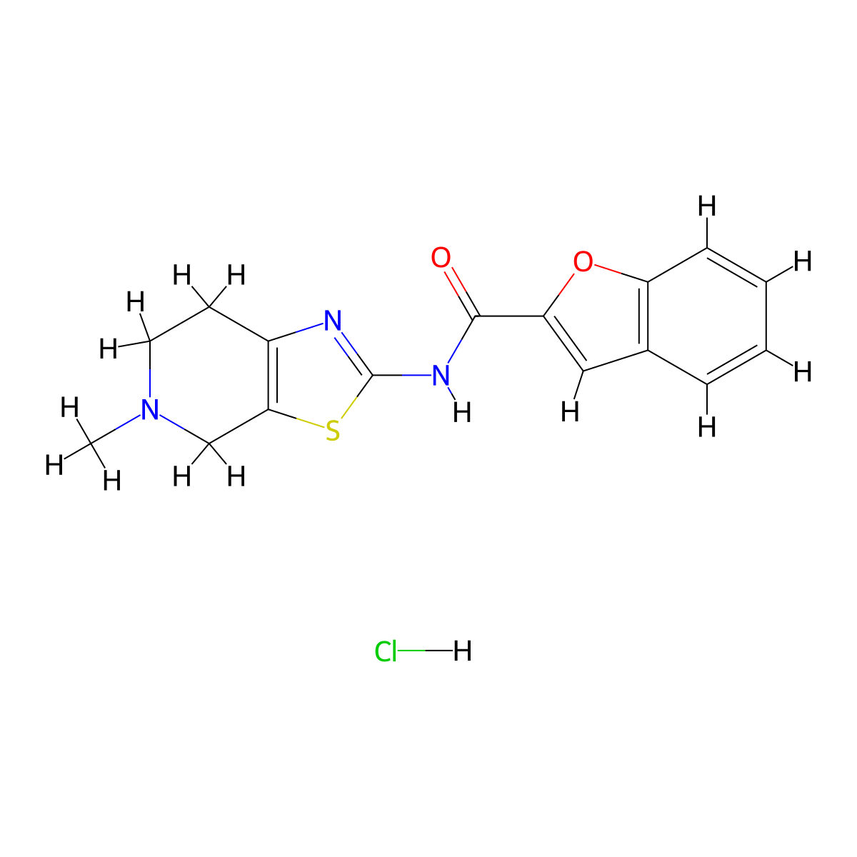 N-(5-methyl-4,5,6,7-tetrahydrothiazolo[5,4-c]pyridin-2-yl)benzofuran-2-carboxamide hydrochloride molecular structure, CAS 1327422-86-5