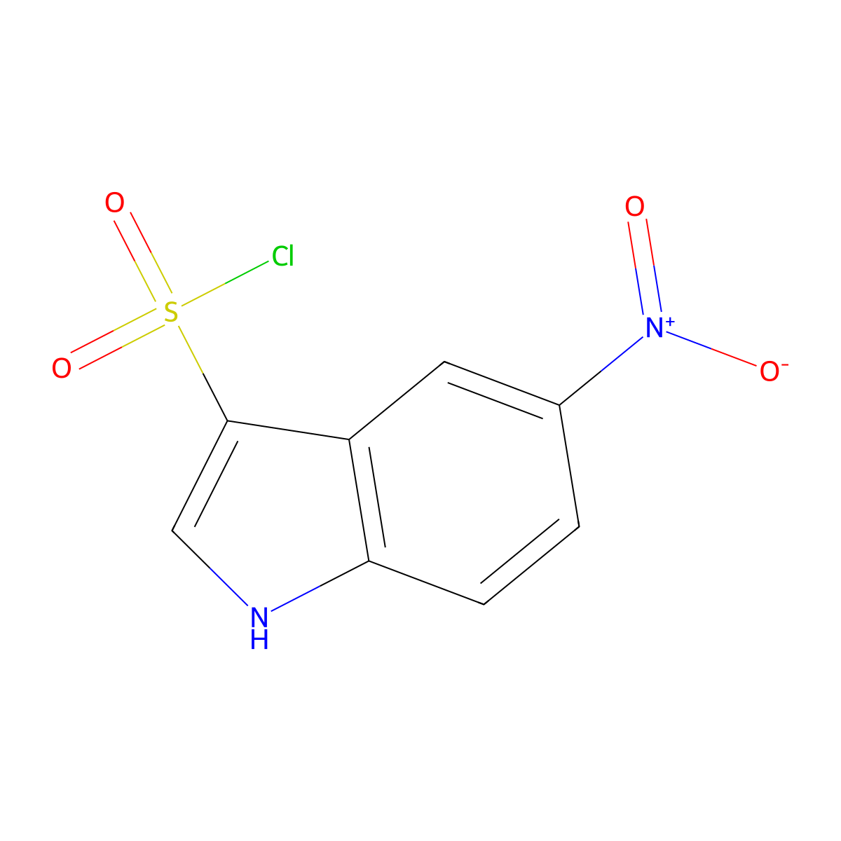 5-nitro-1H-indole-3-sulfonyl chloride molecular structure, CAS 132744-99-1