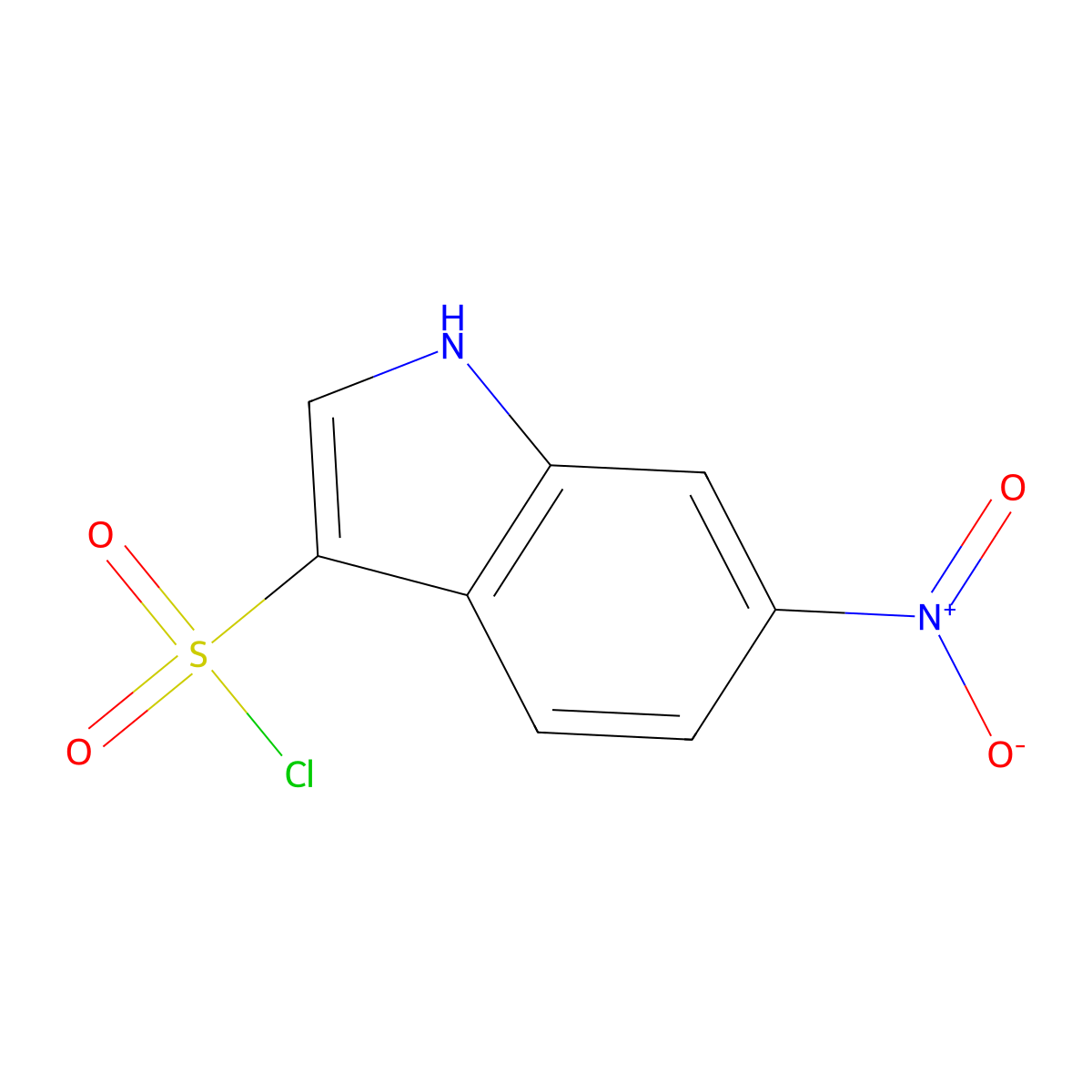 6-nitro-1H-indole-3-sulfonyl chloride molecular structure, CAS 132745-00-7