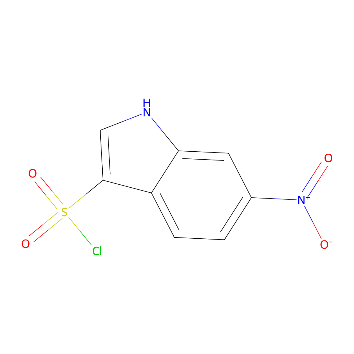6-nitro-1H-indole-3-sulfonyl chloride molecular structure, CAS 132745-00-7