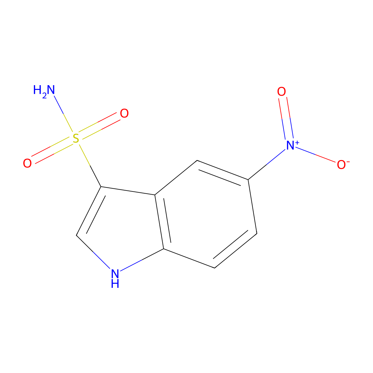 5-nitro-1H-indole-3-sulfonamide molecular structure, CAS 132745-02-9