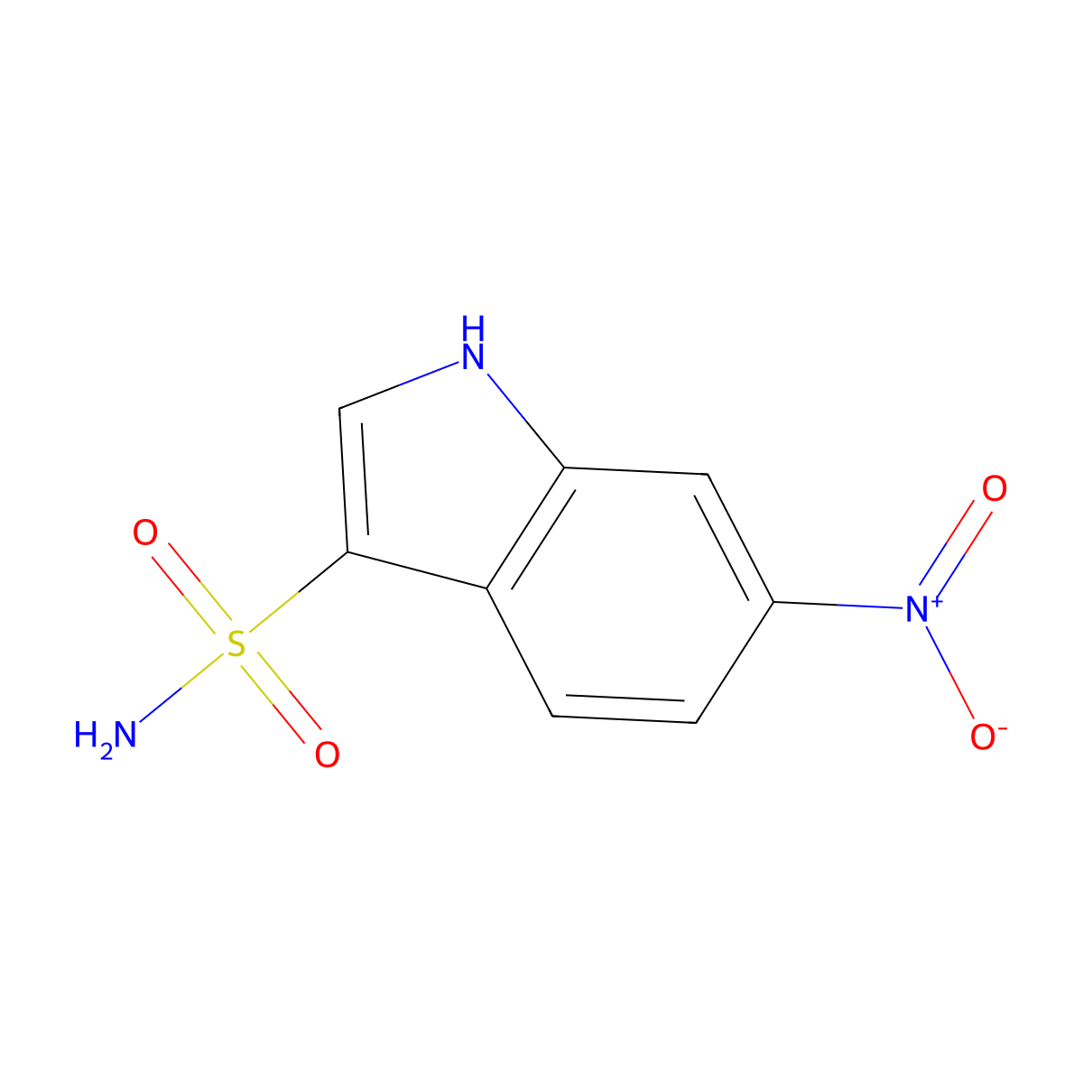 6-Nitro-1H-indole-3-sulfonamide molecular structure, CAS 132745-03-0