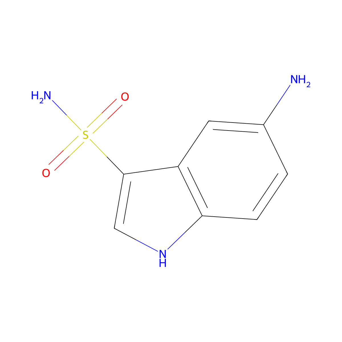 5-amino-1H-indole-3-sulfonamide molecular structure, CAS 132745-14-3
