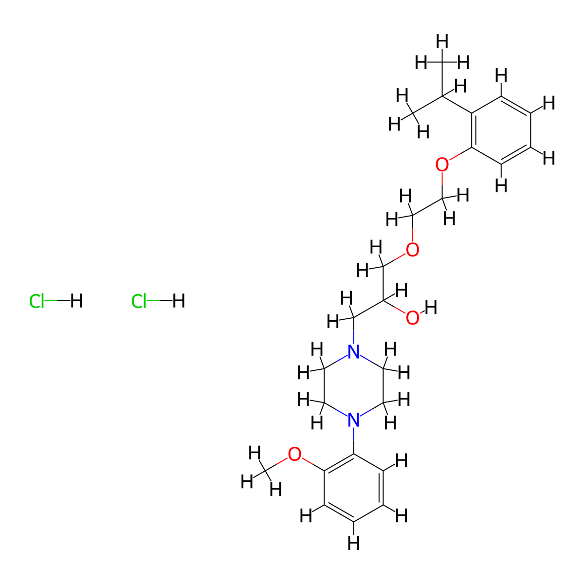 1-(2-(2-Isopropylphenoxy)ethoxy)-3-(4-(2-methoxyphenyl)piperazin-1-yl)propan-2-ol dihydrochloride molecular structure, CAS 1327497-77-7