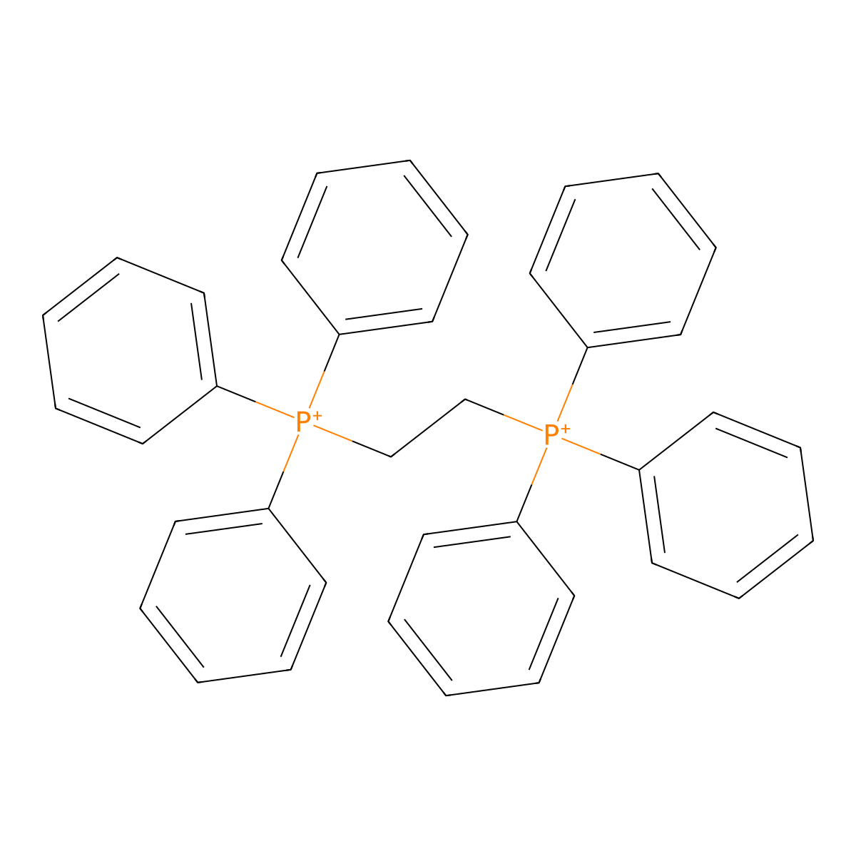 Triphenyl(2-(triphenylphosphoranyl)ethyl)phosphorane molecular structure, CAS 13275-02-0