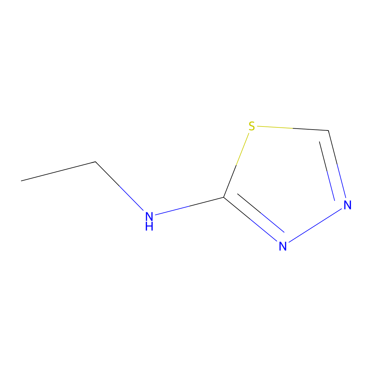 1,3,4-Thiadiazol-2-amine, N-ethyl- molecular structure, CAS 13275-68-8