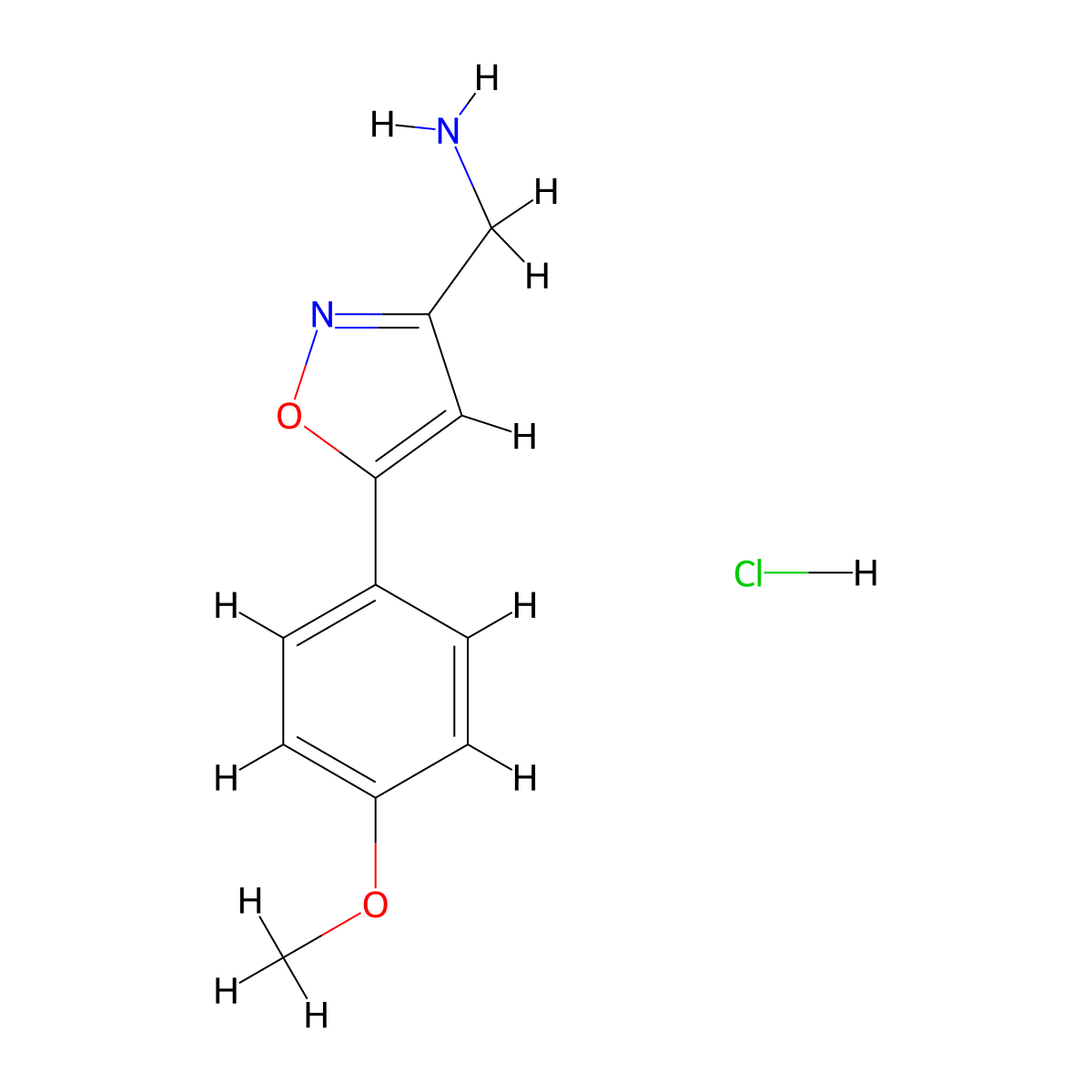 {[5-(4-Methoxyphenyl)isoxazol-3-yl]methyl}amine hydrochloride molecular structure, CAS 1327506-57-9