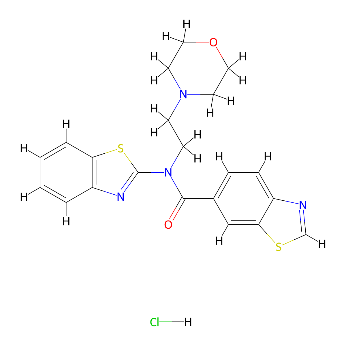 N-(benzo[d]thiazol-2-yl)-N-(2-morpholinoethyl)benzo[d]thiazole-6-carboxamide hydrochloride molecular structure, CAS 1327514-64-6