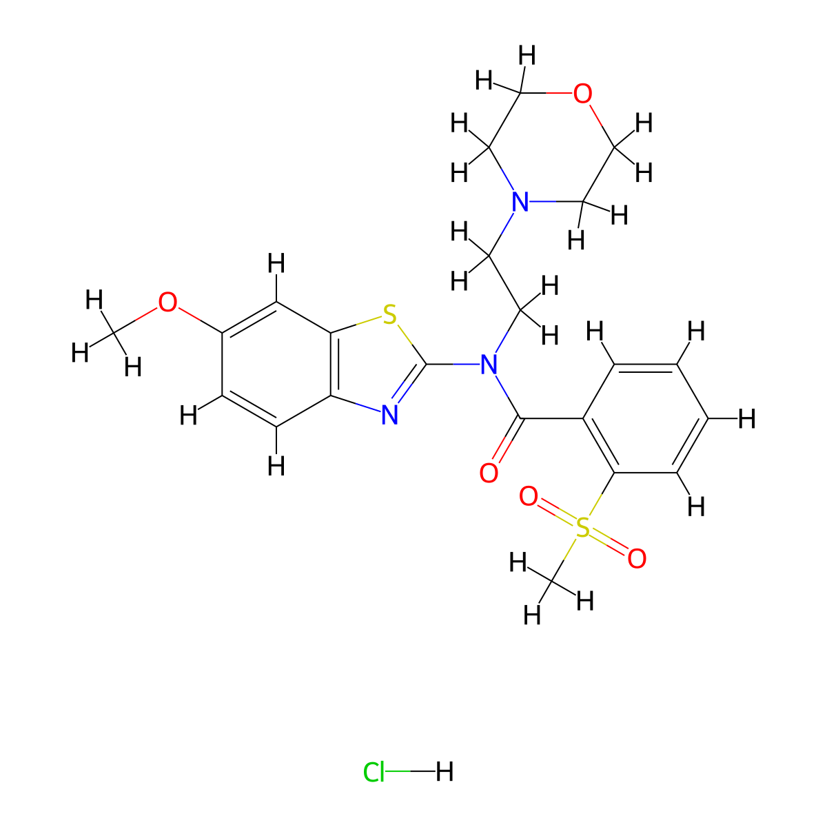 N-(6-methoxybenzo[d]thiazol-2-yl)-2-(methylsulfonyl)-N-(2-morpholinoethyl)benzamide hydrochloride molecular structure, CAS 1327514-96-4