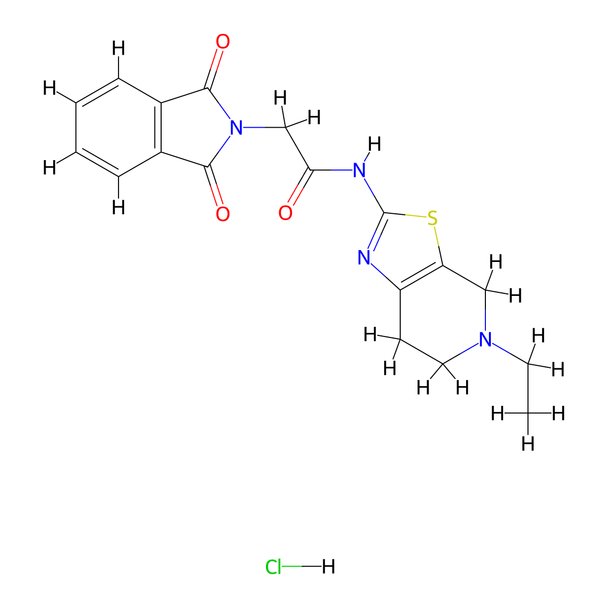 2-(1,3-dioxoisoindolin-2-yl)-N-(5-ethyl-4,5,6,7-tetrahydrothiazolo[5,4-c]pyridin-2-yl)acetamide hydrochloride molecular structure, CAS 1327517-62-3