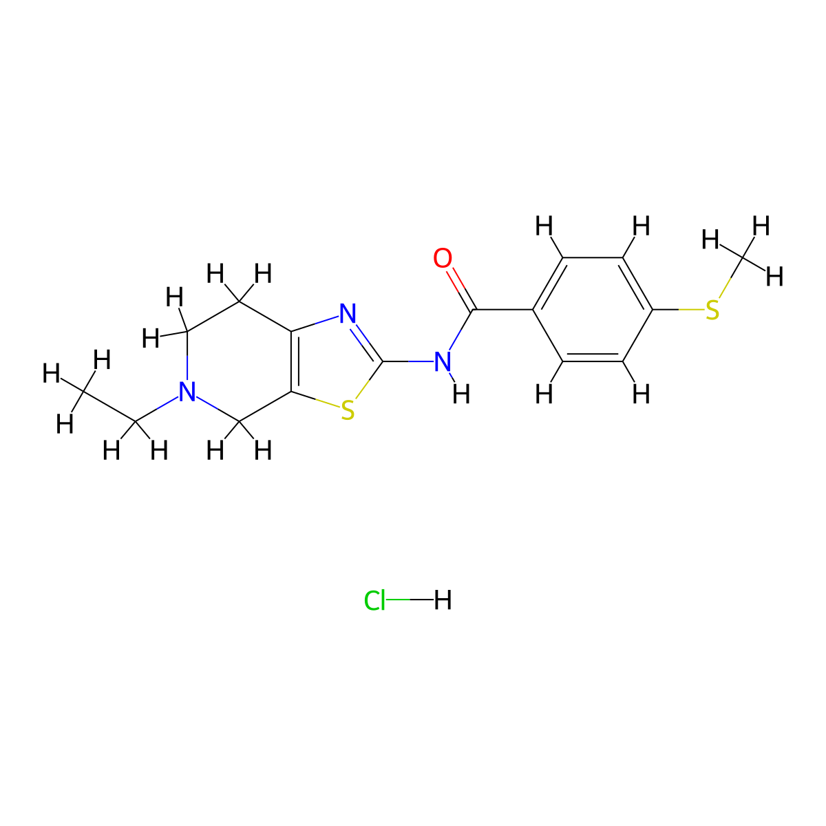 N-(5-ethyl-4,5,6,7-tetrahydrothiazolo[5,4-c]pyridin-2-yl)-4-(methylthio)benzamide hydrochloride molecular structure, CAS 1327517-70-3