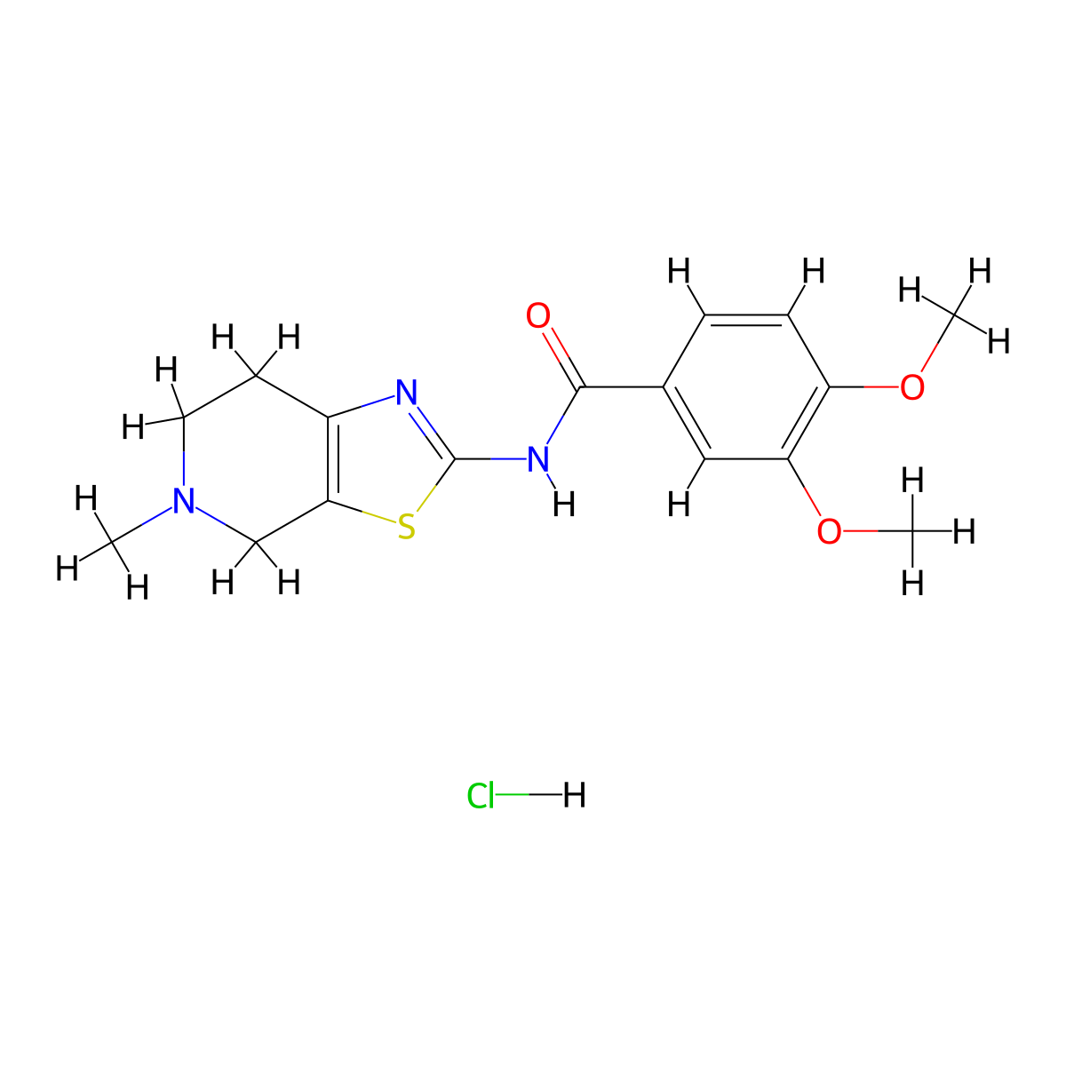 3,4-dimethoxy-N-(5-methyl-4,5,6,7-tetrahydrothiazolo[5,4-c]pyridin-2-yl)benzamide hydrochloride molecular structure, CAS 1327518-09-1