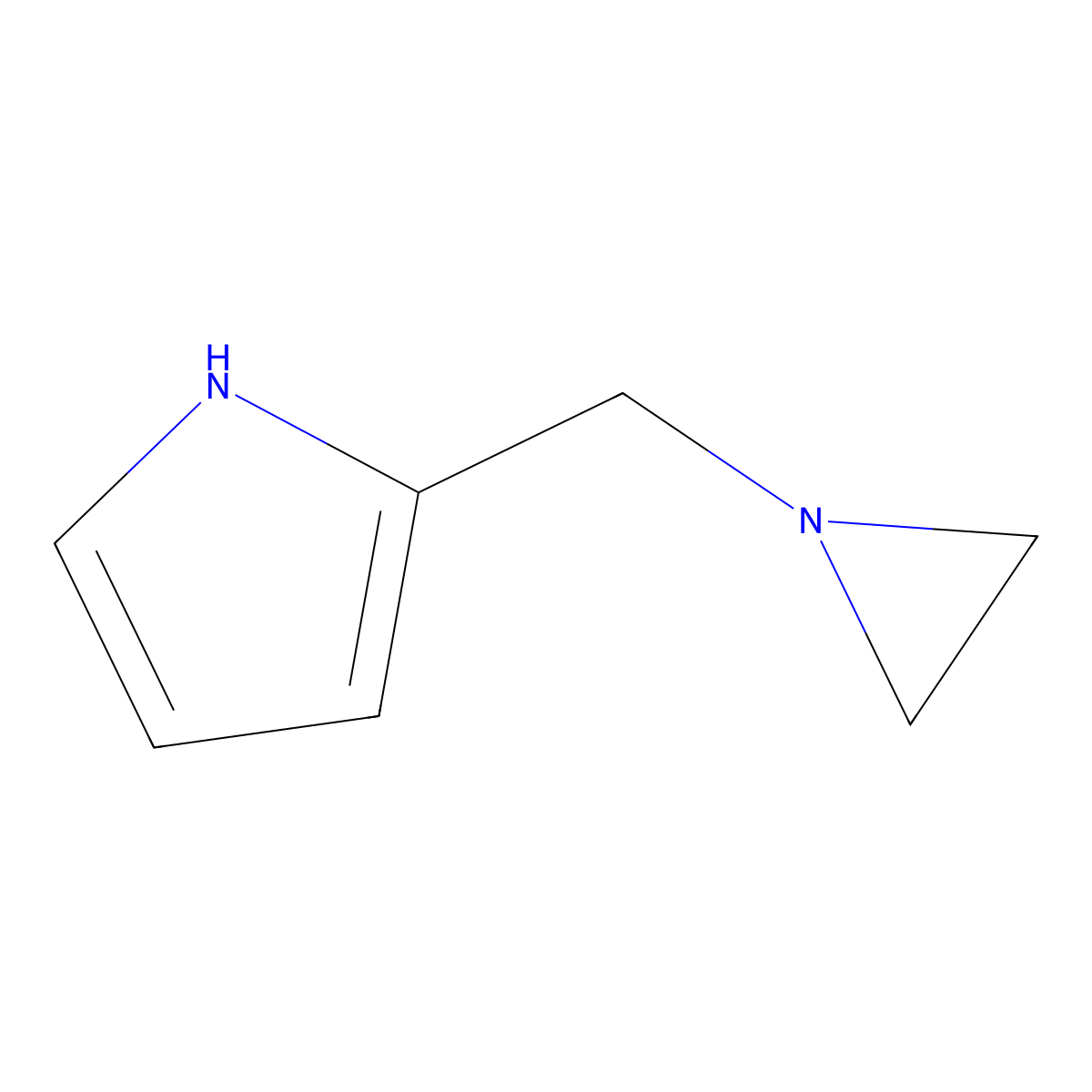 2-(aziridin-1-ylmethyl)-1H-pyrrole molecular structure, CAS 132752-06-8