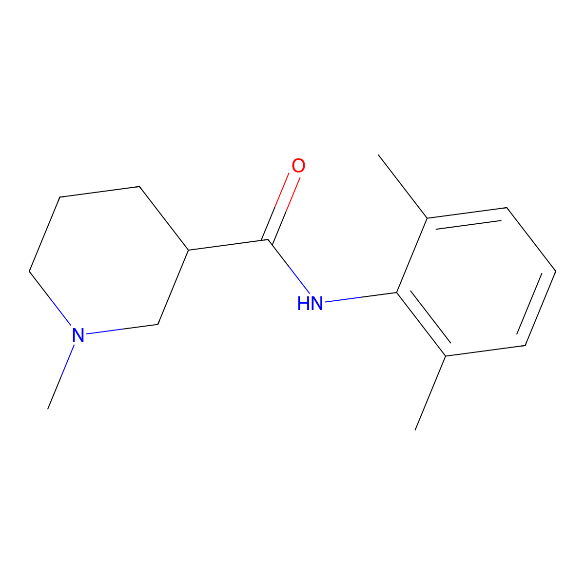 N-(2,6-dimethylphenyl)-1-methylpiperidine-3-carboxamide molecular structure, CAS 132752-31-9