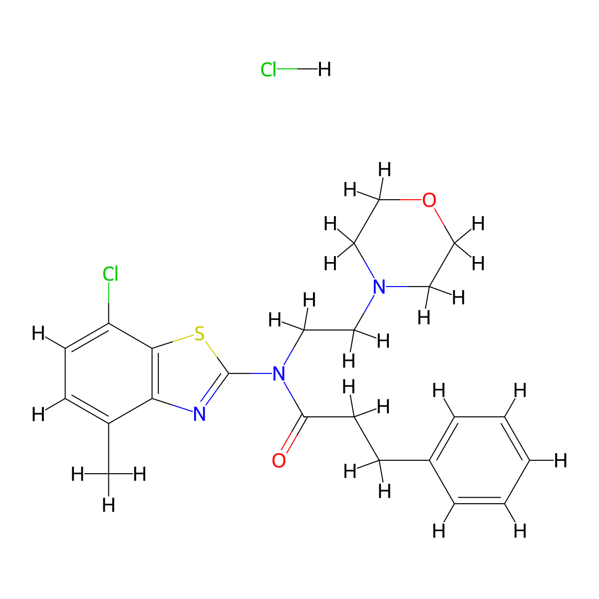 N-(7-chloro-4-methylbenzo[d]thiazol-2-yl)-N-(2-morpholinoethyl)-3-phenylpropanamide hydrochloride molecular structure, CAS 1327520-07-9