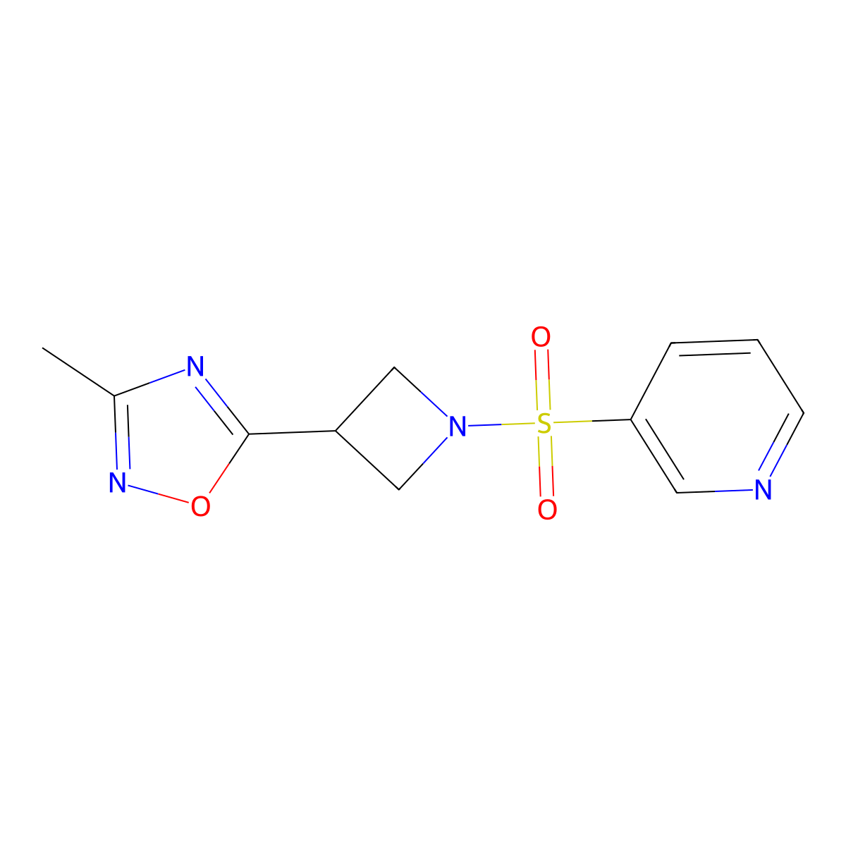 3-Methyl-5-(1-(pyridin-3-ylsulfonyl)azetidin-3-yl)-1,2,4-oxadiazole molecular structure, CAS 1327528-43-7