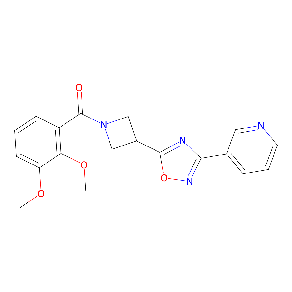 3-{5-[1-(2,3-Dimethoxybenzoyl)azetidin-3-yl]-1,2,4-oxadiazol-3-yl}pyridine molecular structure, CAS 1327529-42-9