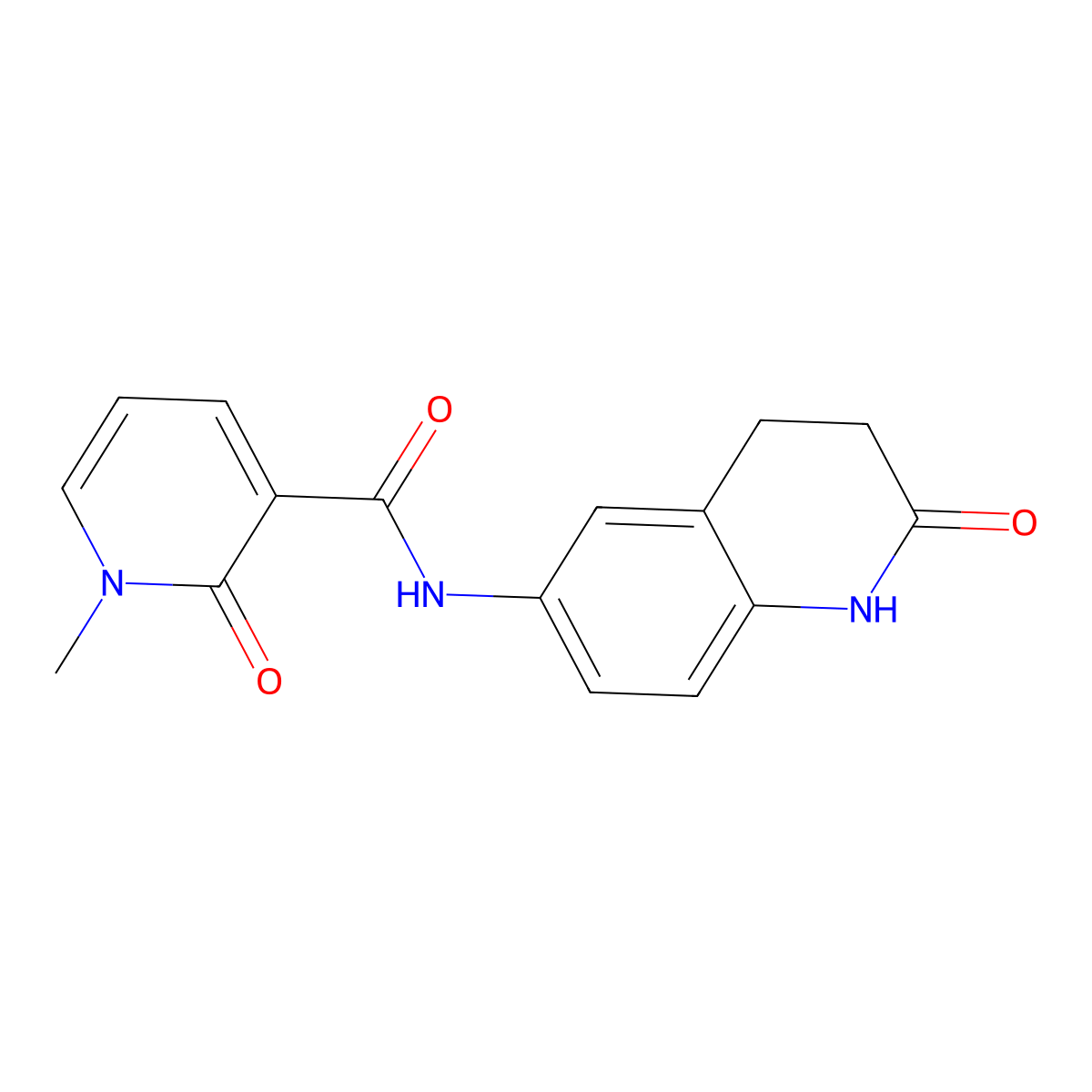 1-methyl-2-oxo-N-(2-oxo-1,2,3,4-tetrahydroquinolin-6-yl)-1,2-dihydropyridine-3-carboxamide molecular structure, CAS 1327531-03-2