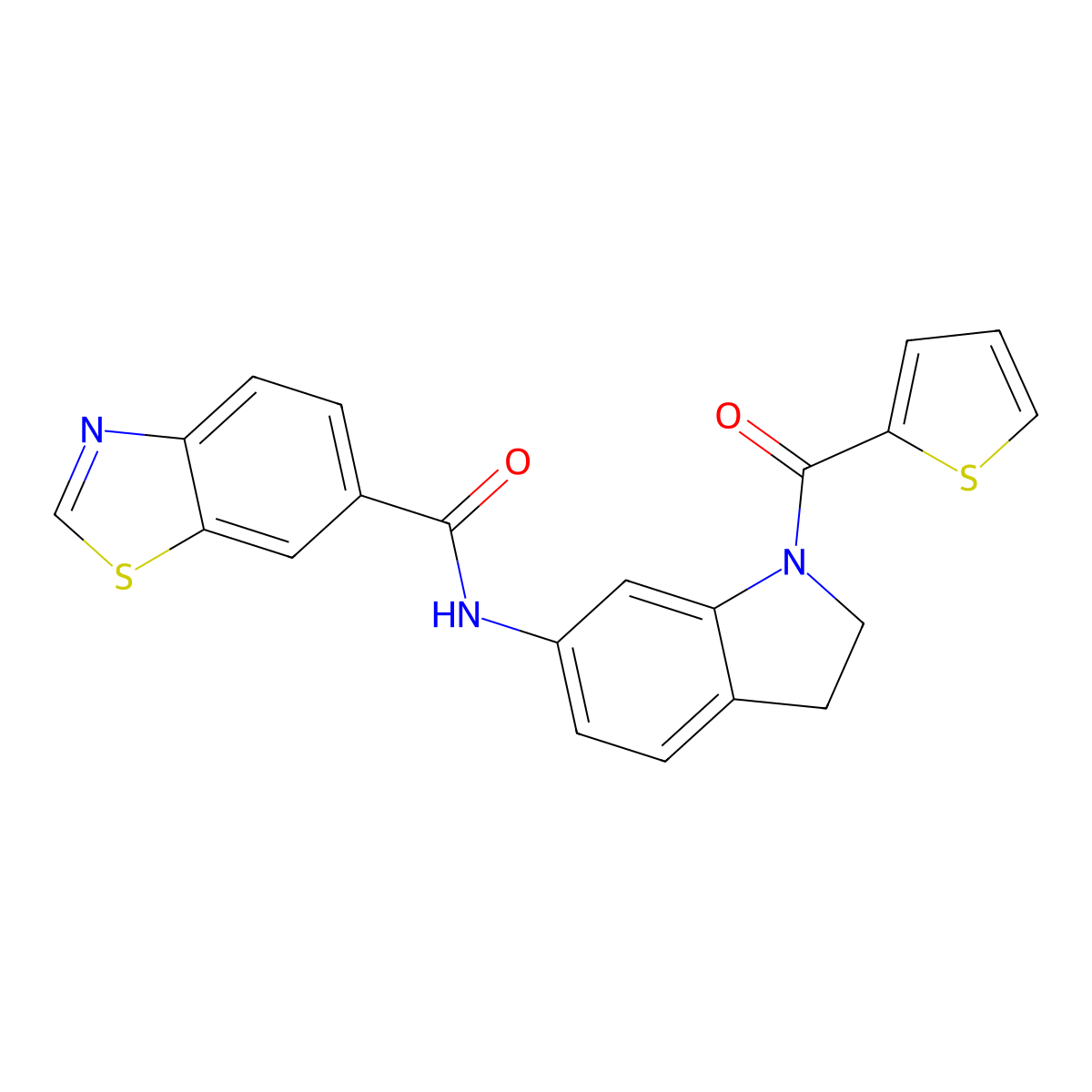N-(1-(thiophene-2-carbonyl)indolin-6-yl)benzo[d]thiazole-6-carboxamide molecular structure, CAS 1327532-66-0