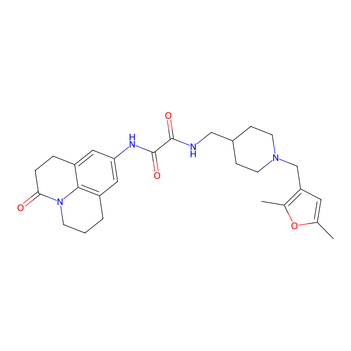 N'-({1-[(2,5-dimethylfuran-3-yl)methyl]piperidin-4-yl}methyl)-N-{2-oxo-1-azatricyclo[7.3.1.0^{5,13}]trideca-5,7,9(13)-trien-7-yl}ethanediamide molecular structure, CAS 1327534-63-3