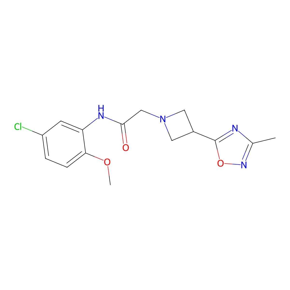N-(5-chloro-2-methoxyphenyl)-2-[3-(3-methyl-1,2,4-oxadiazol-5-yl)azetidin-1-yl]acetamide molecular structure, CAS 1327541-32-1