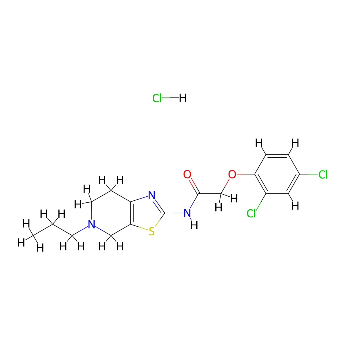 2-(2,4-dichlorophenoxy)-N-(5-propyl-4,5,6,7-tetrahydrothiazolo[5,4-c]pyridin-2-yl)acetamide hydrochloride molecular structure, CAS 1327542-15-3