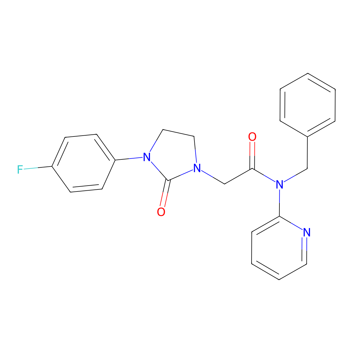 N-benzyl-2-(3-(4-fluorophenyl)-2-oxoimidazolidin-1-yl)-N-(pyridin-2-yl)acetamide molecular structure, CAS 1327548-01-5