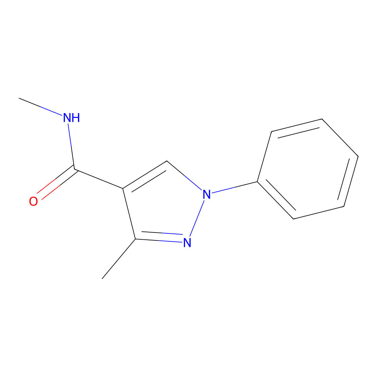 N,3-dimethyl-1-phenyl-1H-pyrazole-4-carboxamide molecular structure, CAS 1327556-09-1