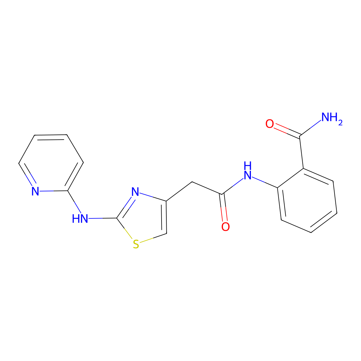 2-(2-(2-(Pyridin-2-ylamino)thiazol-4-yl)acetamido)benzamide molecular structure, CAS 1327558-22-4