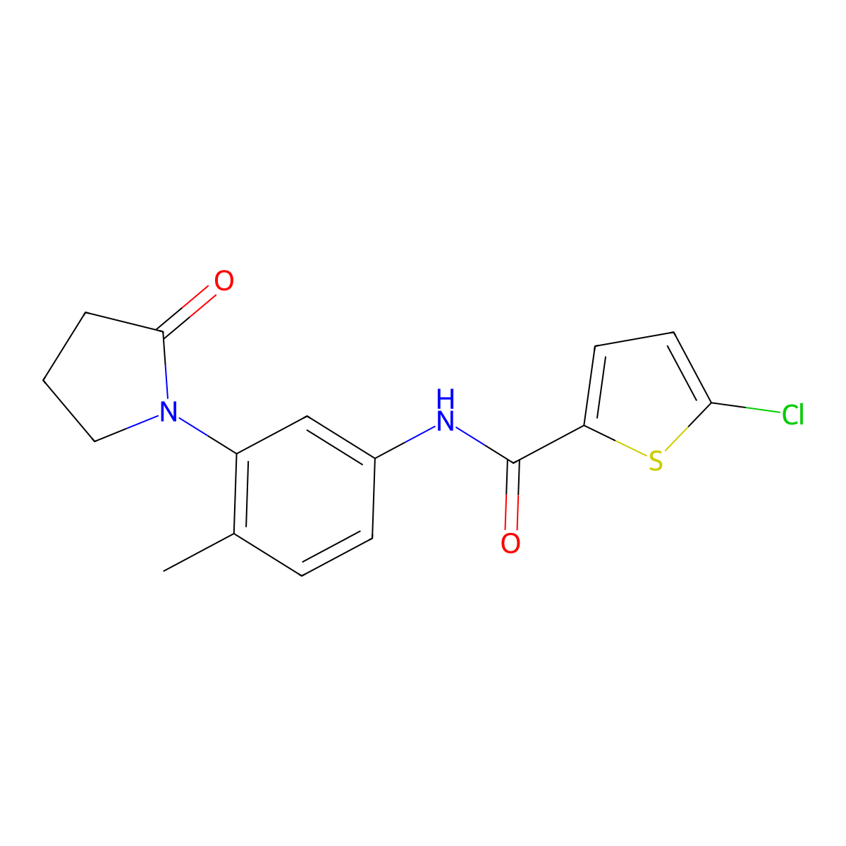 5-chloro-N-[4-methyl-3-(2-oxopyrrolidin-1-yl)phenyl]thiophene-2-carboxamide molecular structure, CAS 1327560-08-6