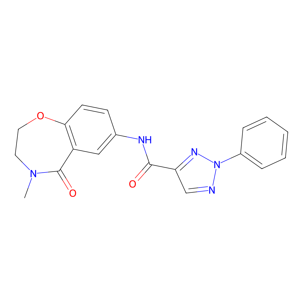 N-(4-methyl-5-oxo-2,3,4,5-tetrahydrobenzo[f][1,4]oxazepin-7-yl)-2-phenyl-2H-1,2,3-triazole-4-carboxamide molecular structure, CAS 1327560-64-4