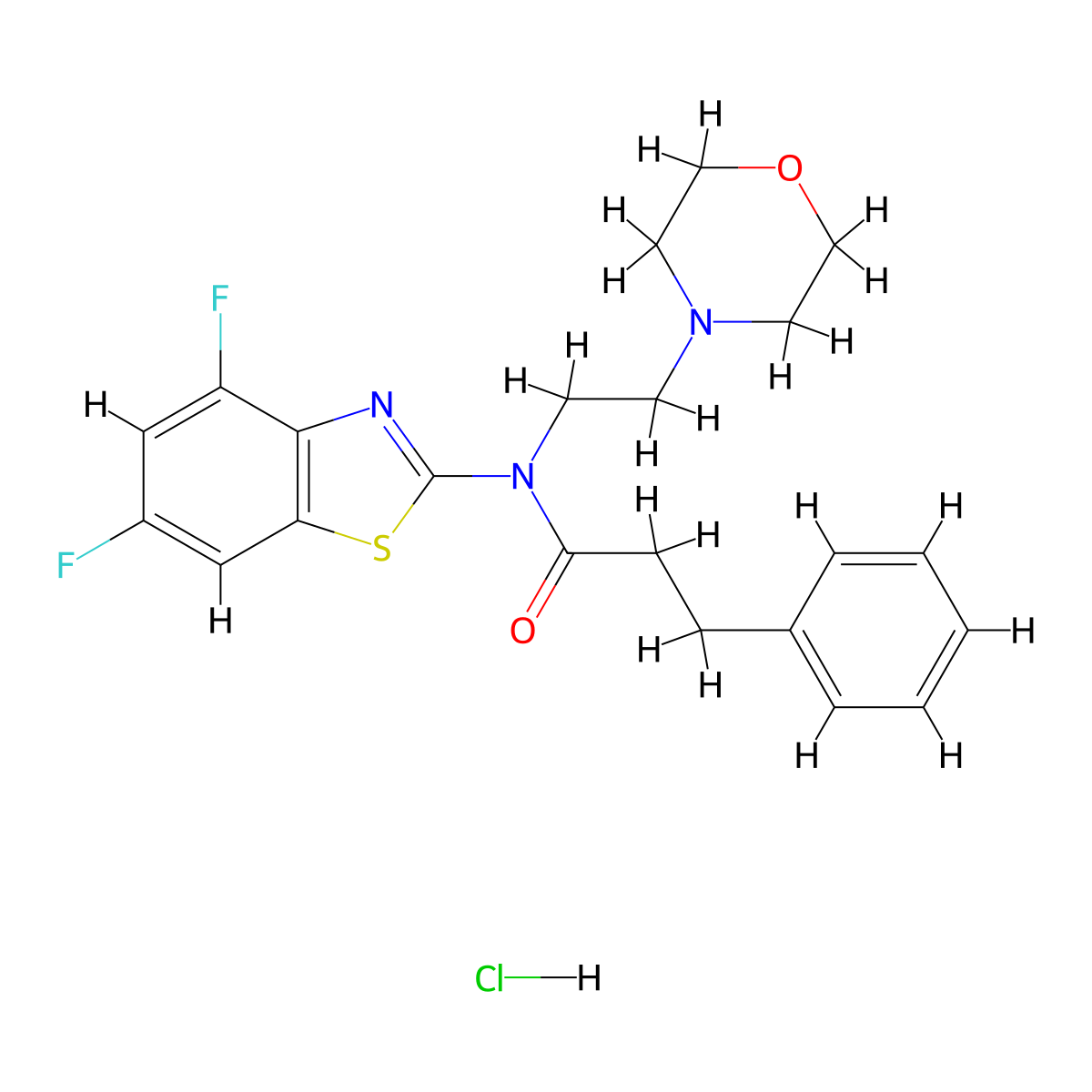N-(4,6-difluorobenzo[d]thiazol-2-yl)-N-(2-morpholinoethyl)-3-phenylpropanamide hydrochloride molecular structure, CAS 1327562-98-0