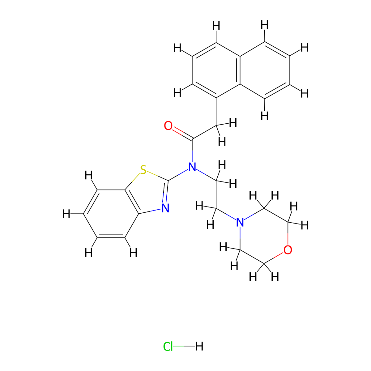N-(benzo[d]thiazol-2-yl)-N-(2-morpholinoethyl)-2-(naphthalen-1-yl)acetamide hydrochloride molecular structure, CAS 1327563-55-2