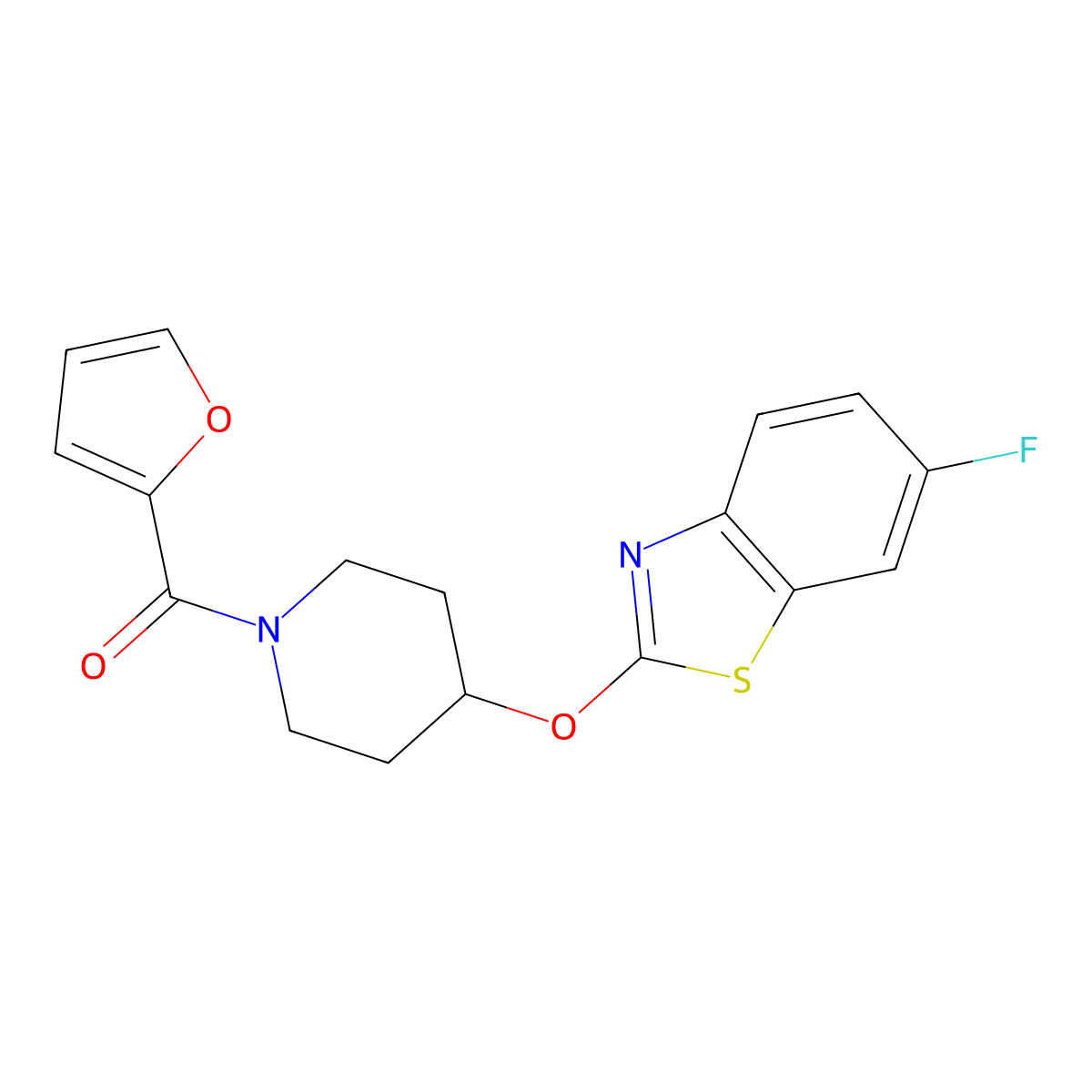 (4-((6-Fluorobenzo[d]thiazol-2-yl)oxy)piperidin-1-yl)(furan-2-yl)methanone molecular structure, CAS 1327568-68-2