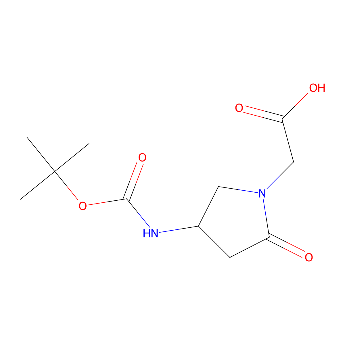 4-(Boc-amino)-2-oxopyrrolidine-1-acetic Acid molecular structure, CAS 132757-20-1
