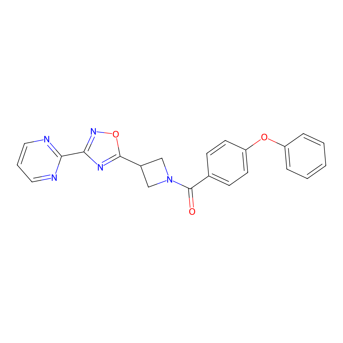 (4-Phenoxyphenyl)(3-(3-(pyrimidin-2-yl)-1,2,4-oxadiazol-5-yl)azetidin-1-yl)methanone molecular structure, CAS 1327574-56-0