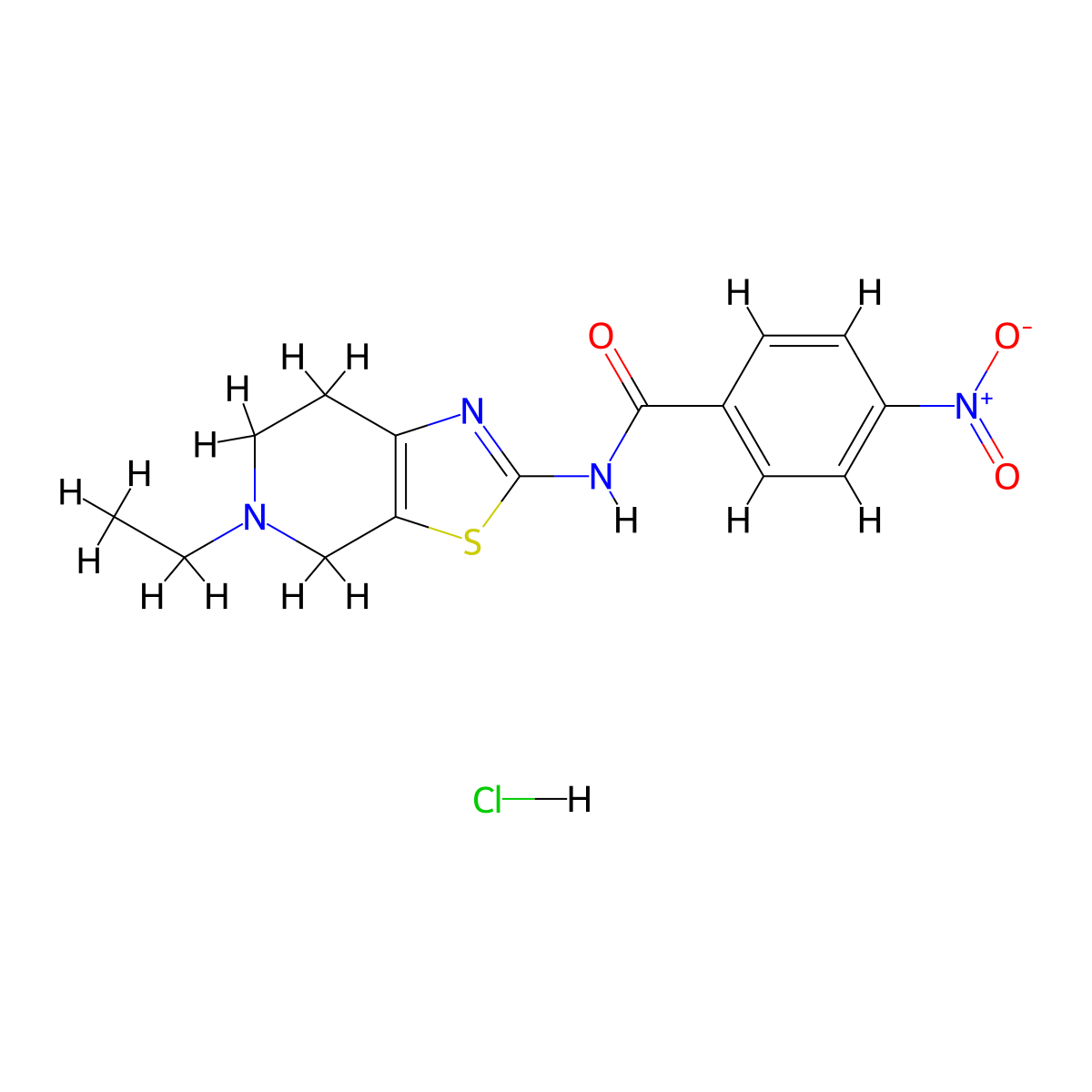 N-(5-ethyl-4,5,6,7-tetrahydrothiazolo[5,4-c]pyridin-2-yl)-4-nitrobenzamide hydrochloride molecular structure, CAS 1327587-70-1