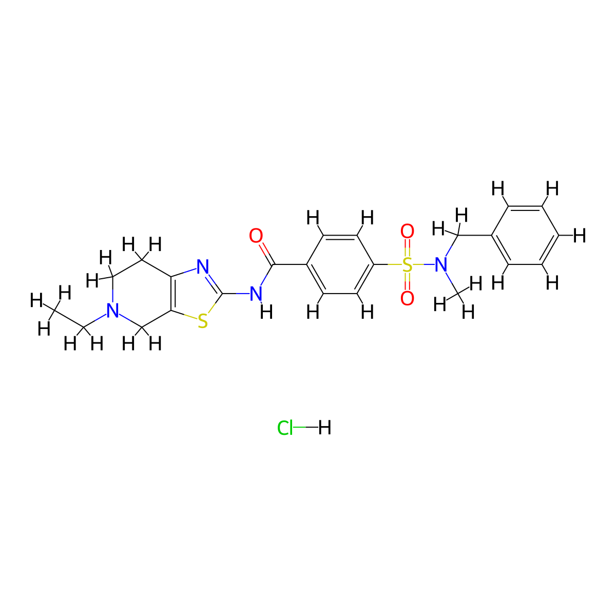 4-(N-benzyl-N-methylsulfamoyl)-N-(5-ethyl-4,5,6,7-tetrahydrothiazolo[5,4-c]pyridin-2-yl)benzamide hydrochloride molecular structure, CAS 1327591-16-1